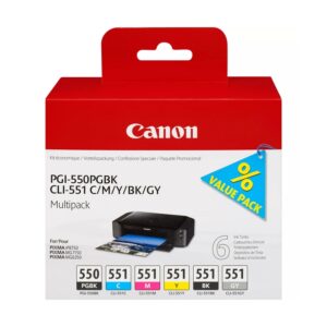 Tusz Canon PGI-550/CLI-551PGBK/C/M/Y/BK/GY 6496B005