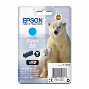 Tusz Epson T2612 do XP-600/700/800 | 4,7ml | cyan - obrazek 1