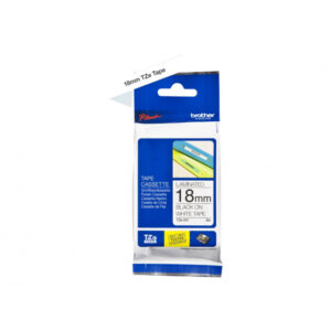 Taśma Brother TZe241 18mm czarna na białym - obrazek 1