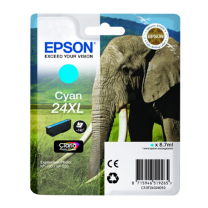 Tusz Epson T2432 XL do XP-750/850 | 8,7ml | cyan - obrazek 1