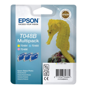 Zestaw tuszy Epson T048B do R+200/300/340, RX+500/600 | 39ml | LC/LM/Y